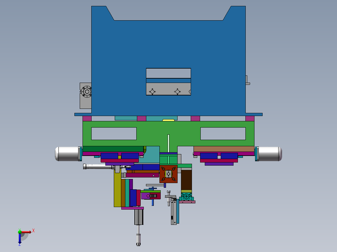 双头打销孔机俯视图