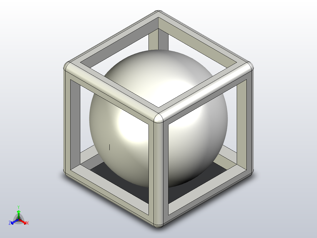 盒子里的球正等轴测图