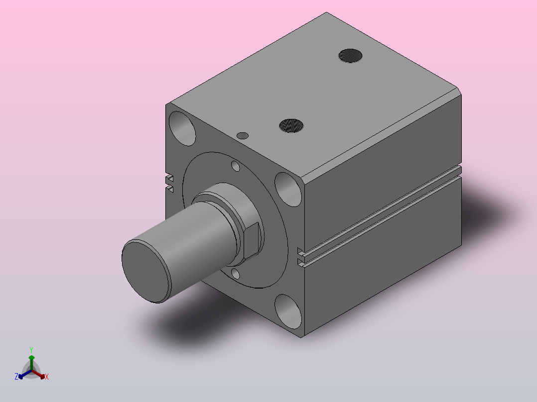 MPJX 基本型感应式薄型油缸[MPJX-100x56-50-E]正等轴测图