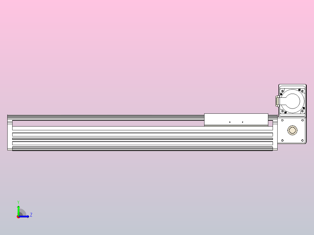 皮带直线轴半封闭可选导轨TPA-HNB-202D-140-L500-RU-C-P75-N3左视图