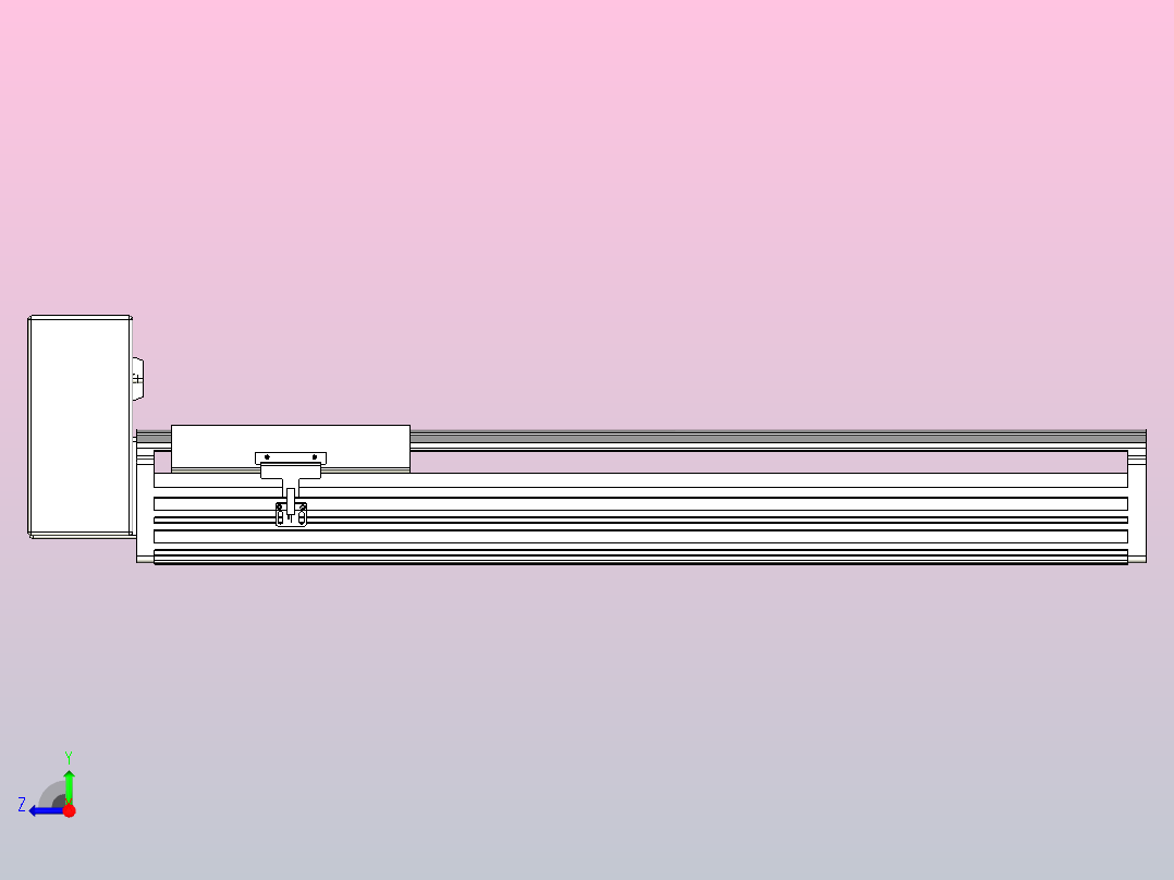 皮带直线轴半封闭可选导轨TPA-HNB-202D-140-L500-RU-C-P75-N3右视图