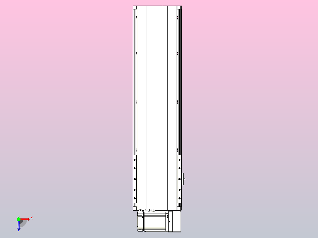 皮带直线轴半封闭可选导轨TPA-HNB-202D-140-L500-RU-C-P75-N3俯视图
