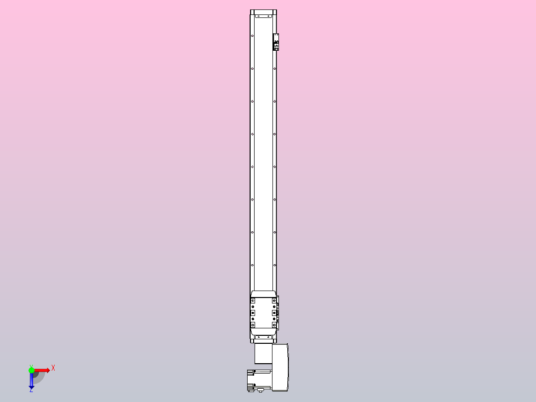 机器人皮带驱动直线轴TPA-GCB-80-P60-L800-QR-M20-N3俯视图