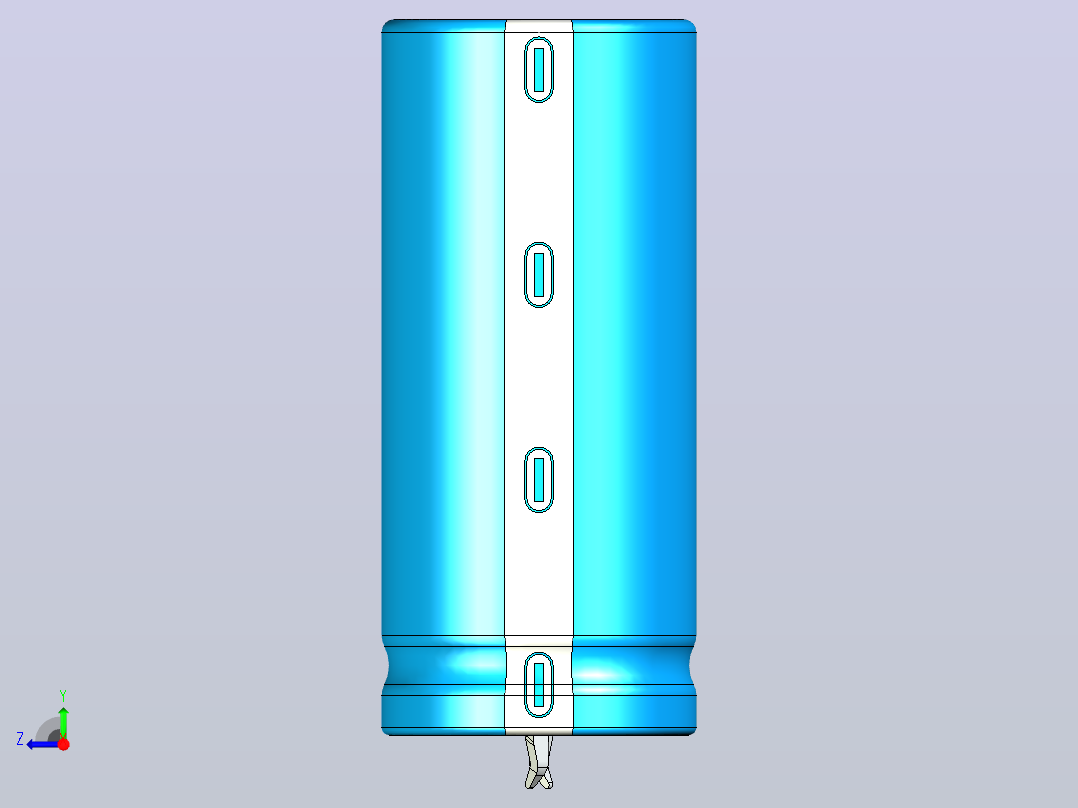 22 x 50蓝白底片电解电容器右视图