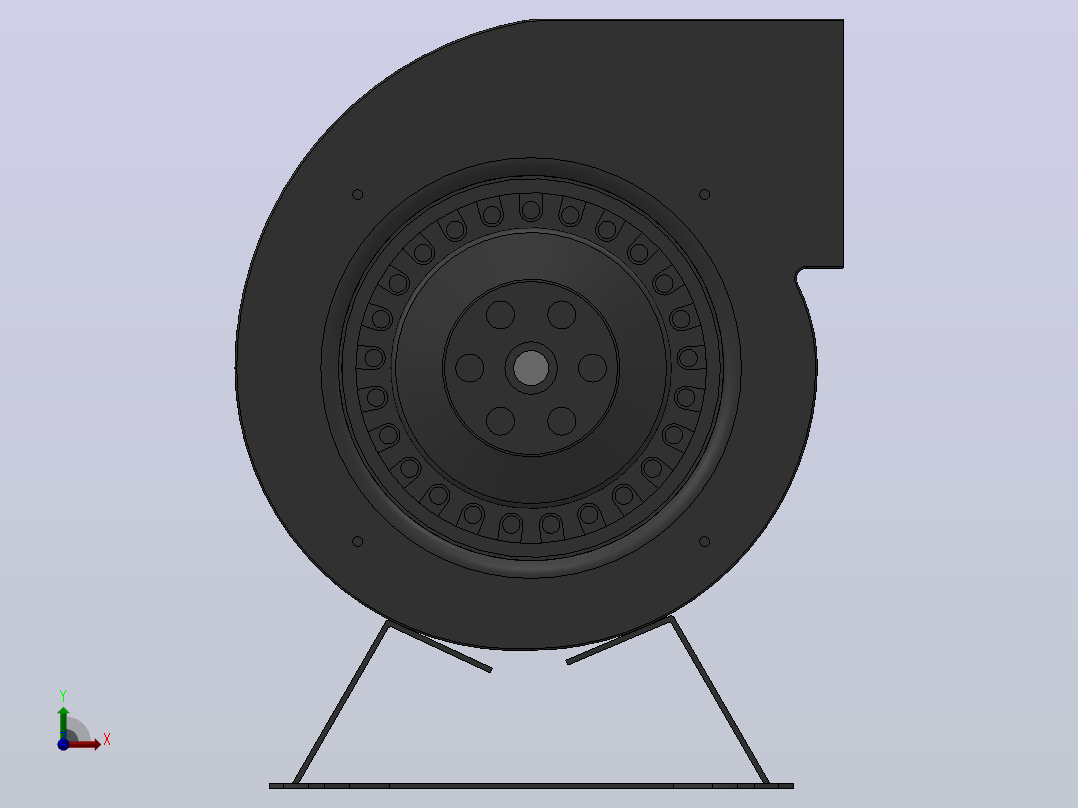 TXF181S-133LX2（带底座）型AC前倾离心风机[TXF181S-133LX2（带底座）]前视图