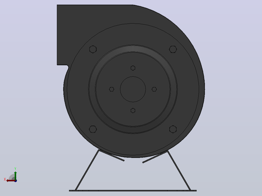 TXF181S-133LX2（带底座）型AC前倾离心风机[TXF181S-133LX2（带底座）]后视图