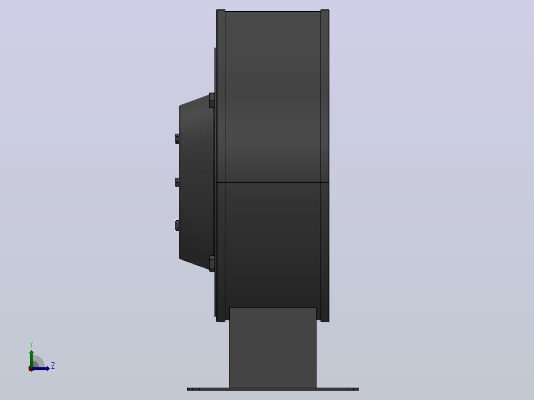 TXF181S-133LX2（带底座）型AC前倾离心风机[TXF181S-133LX2（带底座）]左视图