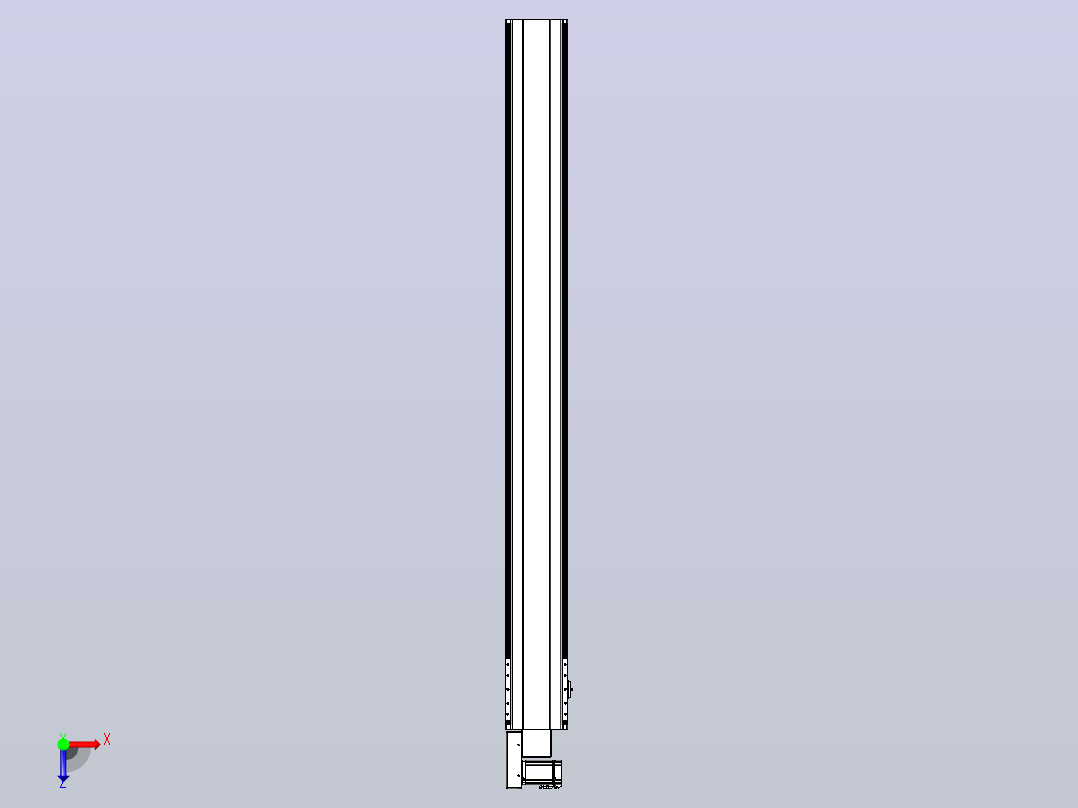 皮带直线轴半封闭可选导轨TPA-HNB-202D-140-L1950-ML-Y-P75-N3俯视图