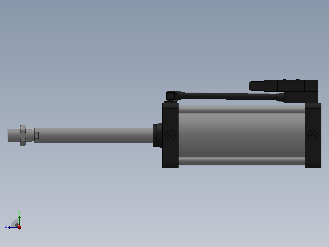 10A-5(V)系列带阀气缸(带阀型通电时拉式)[10A-5(V) (Ⅱ) SD 160 B 300 A 5]右视图