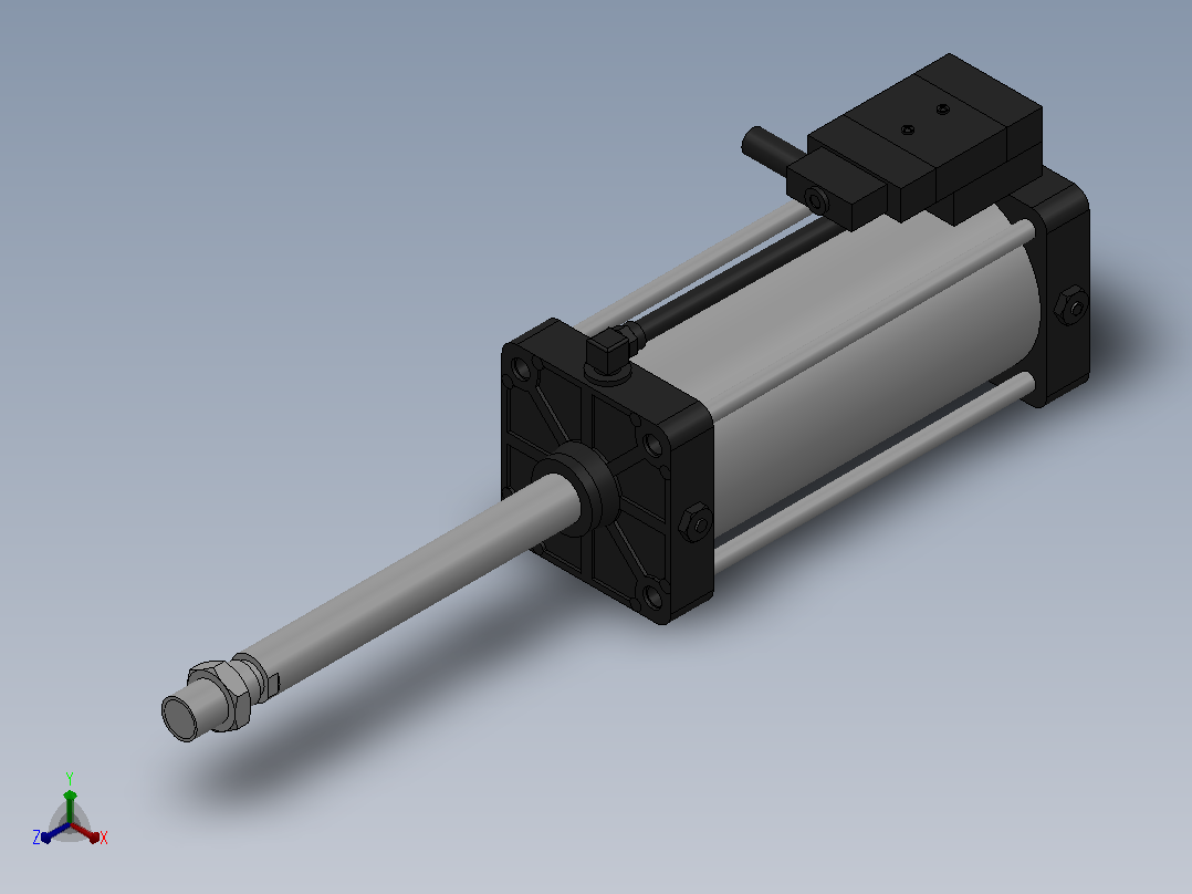 10A-5(V)系列带阀气缸(带阀型通电时拉式)[10A-5(V) (Ⅱ) SD 160 B 300 A 5]正等轴测图