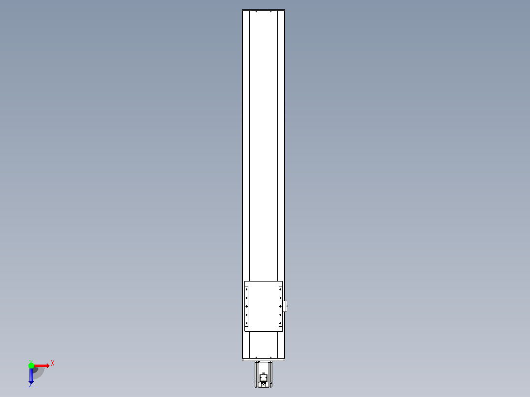 滚珠丝杠直线轴带导轨全封闭TPA-HCR-202D-2510C-L1250-M-C-P75-N3俯视图