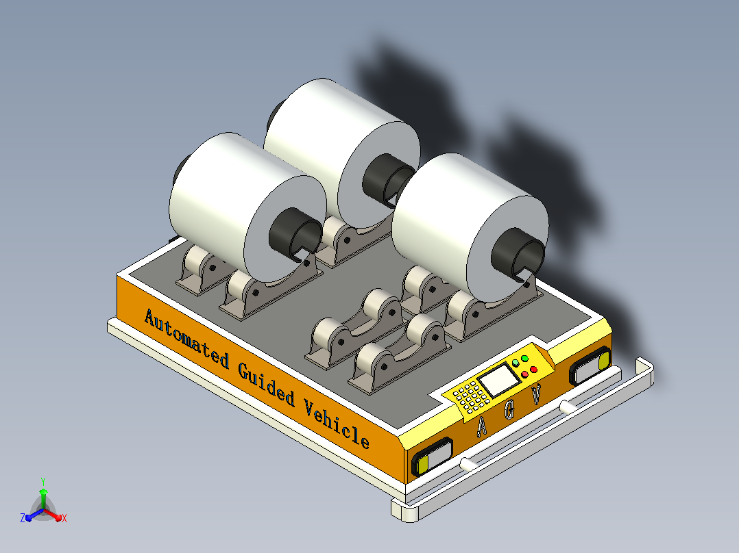 背驮重力AGV小车3D模型主视图