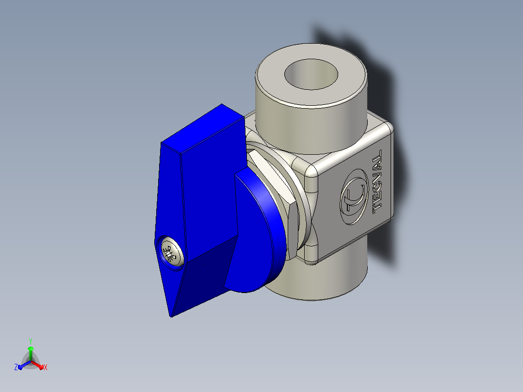 手动球阀1-4英寸正等轴测图