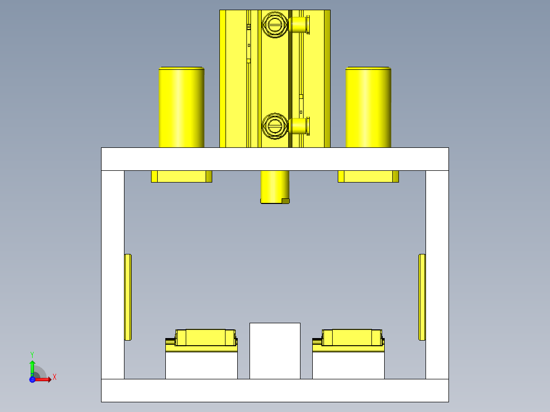 夹紧与压入联动的组件前视图