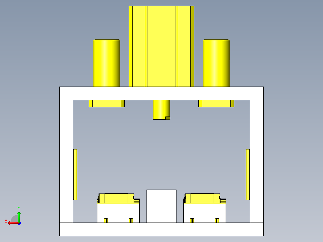 夹紧与压入联动的组件后视图