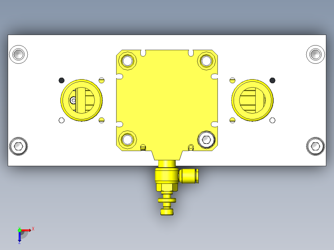 夹紧与压入联动的组件俯视图