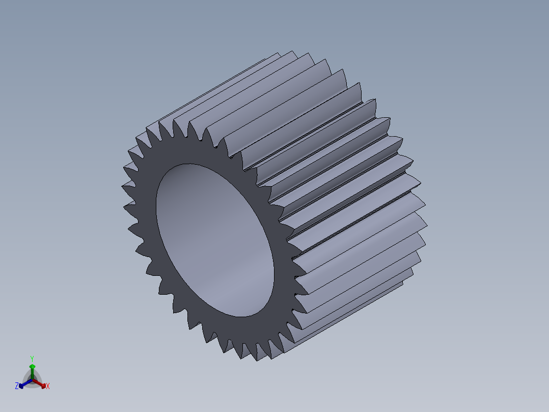 圆柱齿轮34×2正等轴测图