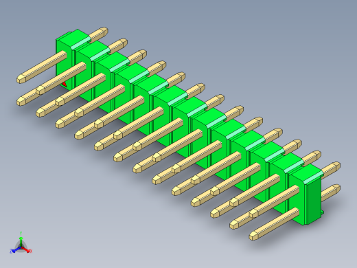 彩色公头100mil（2.54mm）系列-DS1021_green_2x13p_100mil_Type1_rev1.0