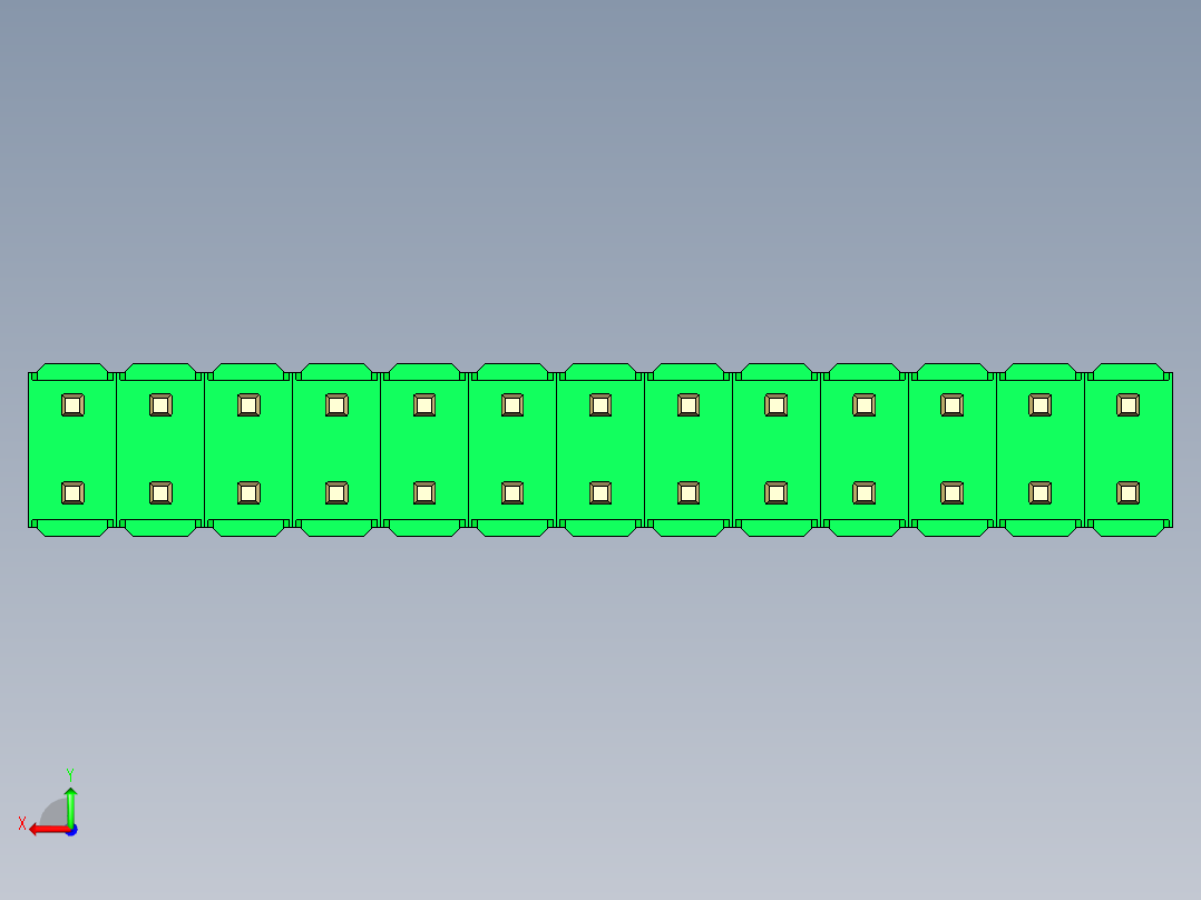 彩色公头100mil（2.54mm）系列-DS1021_green_2x13p_100mil_Type1_rev1.0后视图