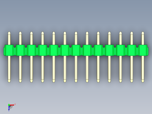 彩色公头100mil（2.54mm）系列-DS1021_green_2x13p_100mil_Type1_rev1.0俯视缩略图