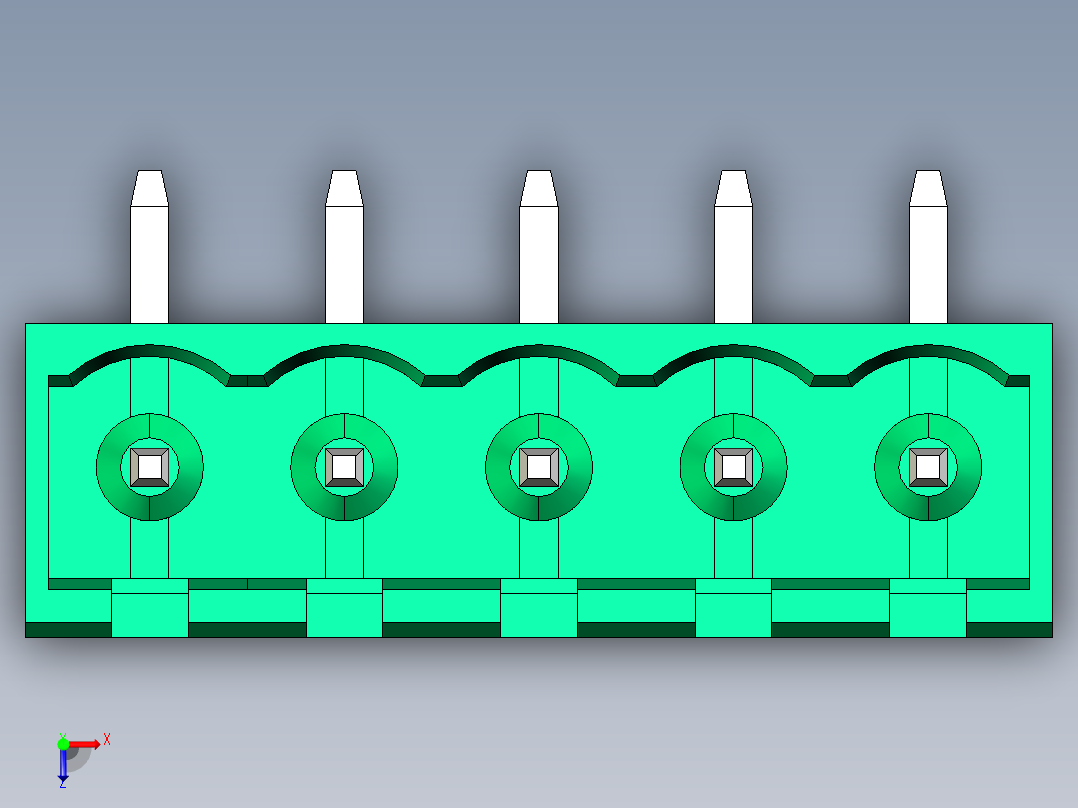 DEGSON 2EDG 系列 5.08mm 可插拔接线端子组-2EDGRC-5.08-05P-14-00AH俯视图
