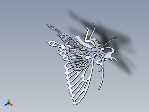 蝴蝶激光切割模型3D图 FBX STEP IGS U3D