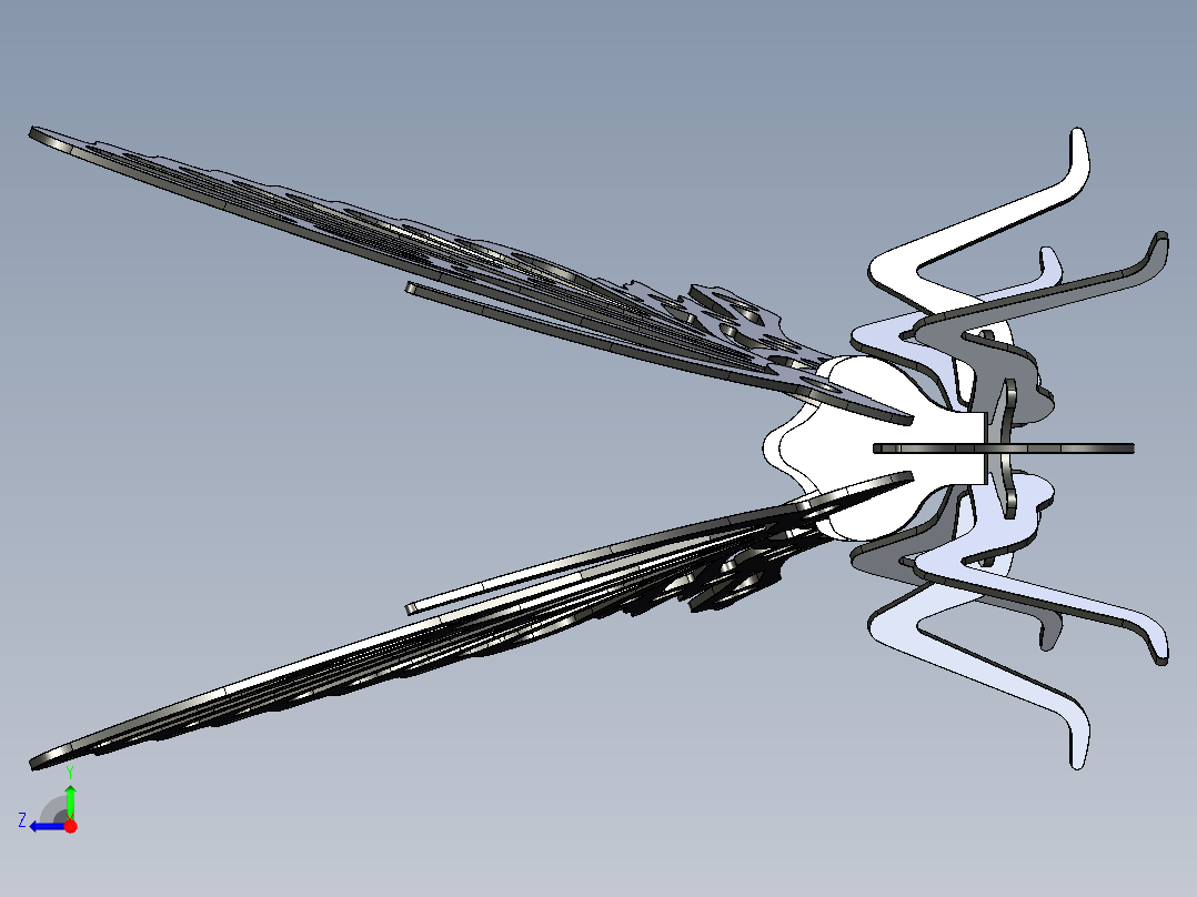 蝴蝶激光切割模型3D图 FBX STEP IGS U3D右视图