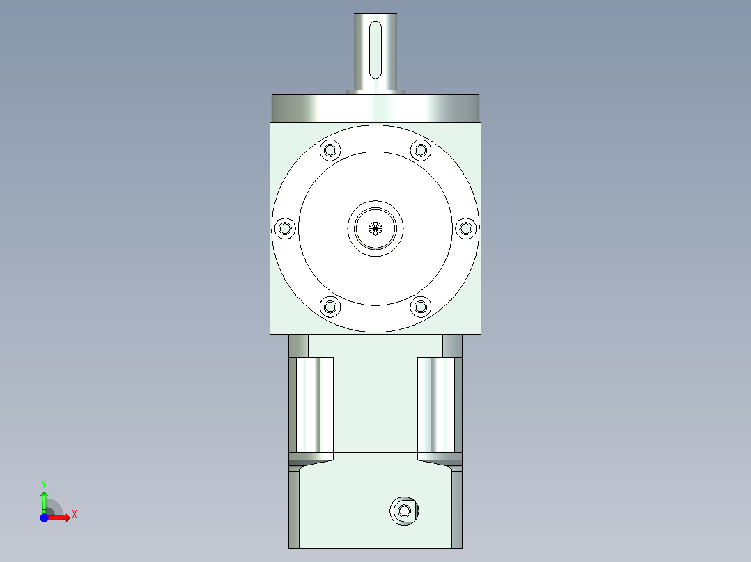 换向器PW110垂直输出 PLX90-L1 19-70-90-M6.stp前视图