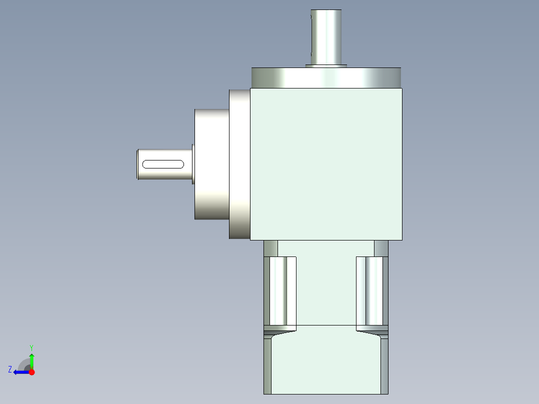 换向器PW110垂直输出 PLX90-L1 19-70-90-M6.stp右视图