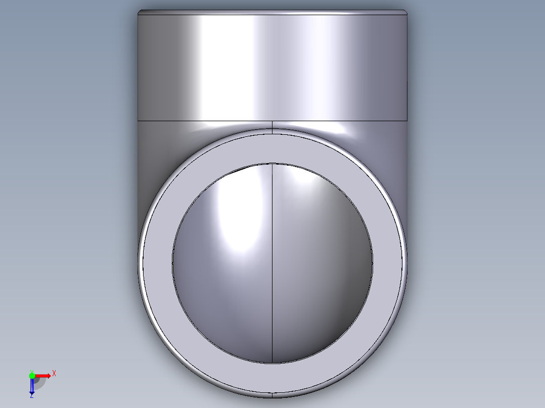 1GFV 90°肘BSP螺纹母端俯视图