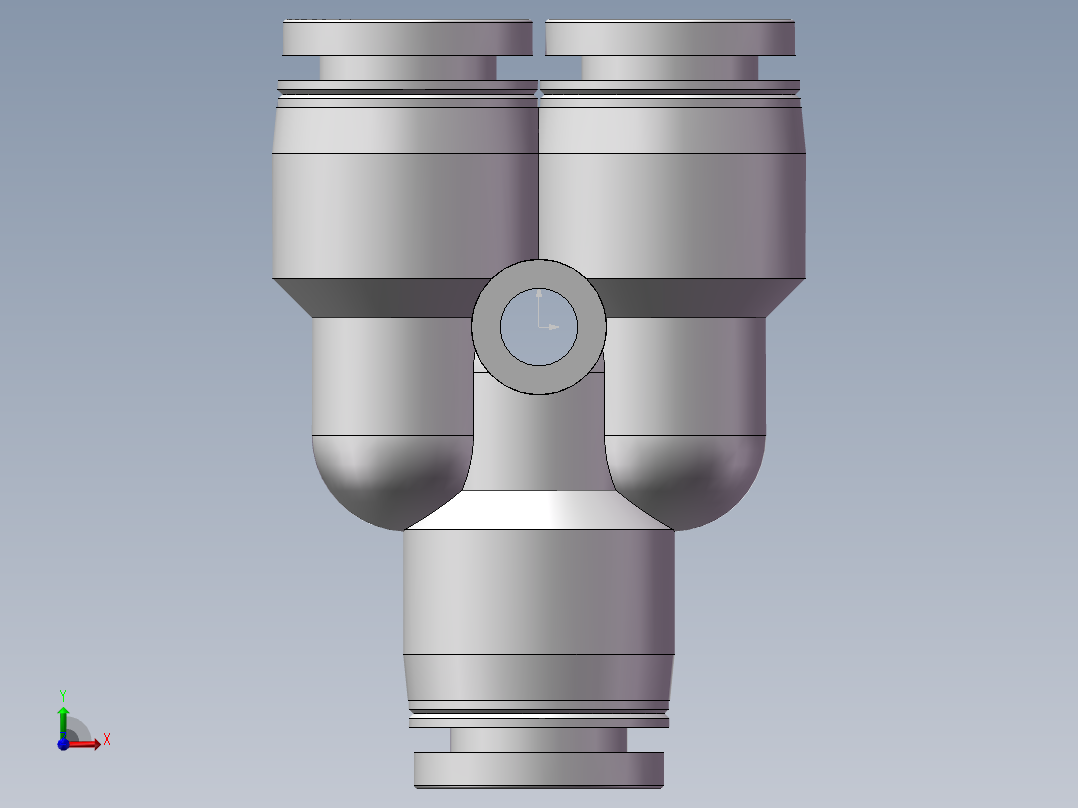 气动接头-Y型三通APY8(8厘)前视图