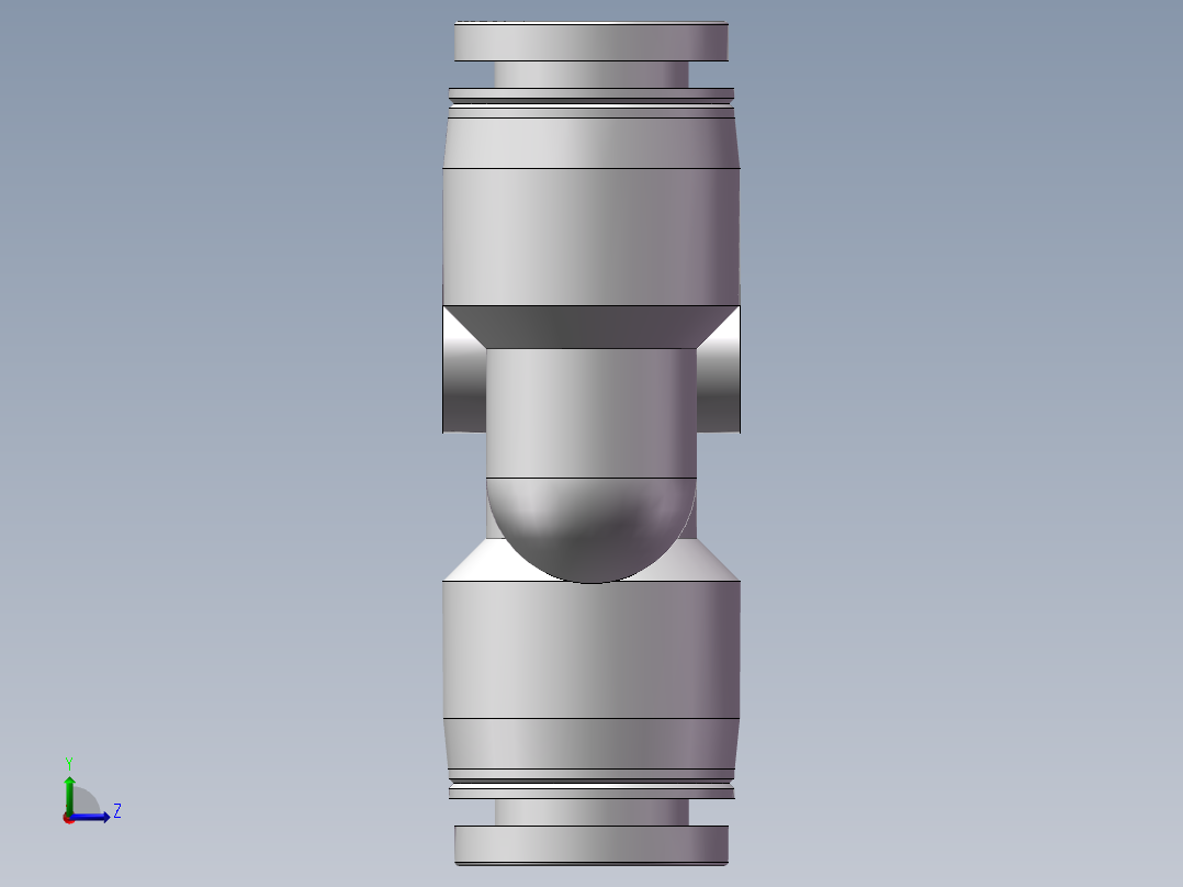 气动接头-Y型三通APY8(8厘)左视图