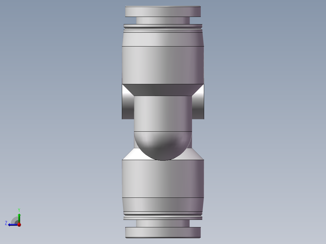 气动接头-Y型三通APY8(8厘)右视图