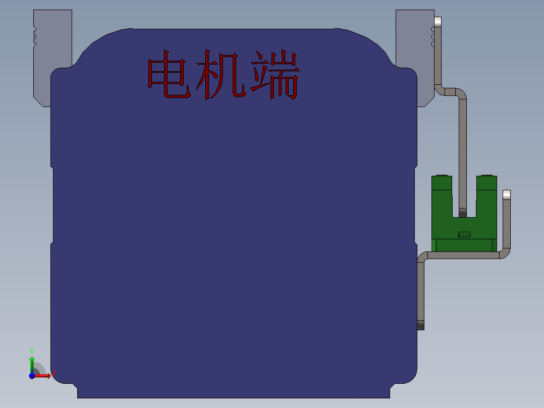 电动滑台模组SDM75内置模型 - （加长滑台）前视图