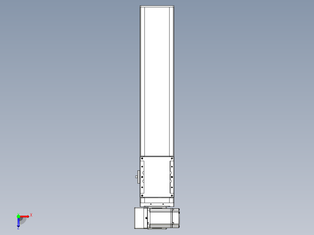 同步带全封闭直线模组TPA-HCB-105D-90-L400-LU-Y-P20-N3俯视图