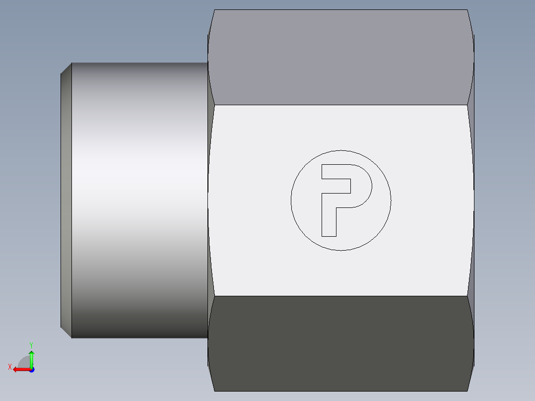 卡套式工业通用硬管接头EO_Swivel_connector_GAI20SR71X后视图