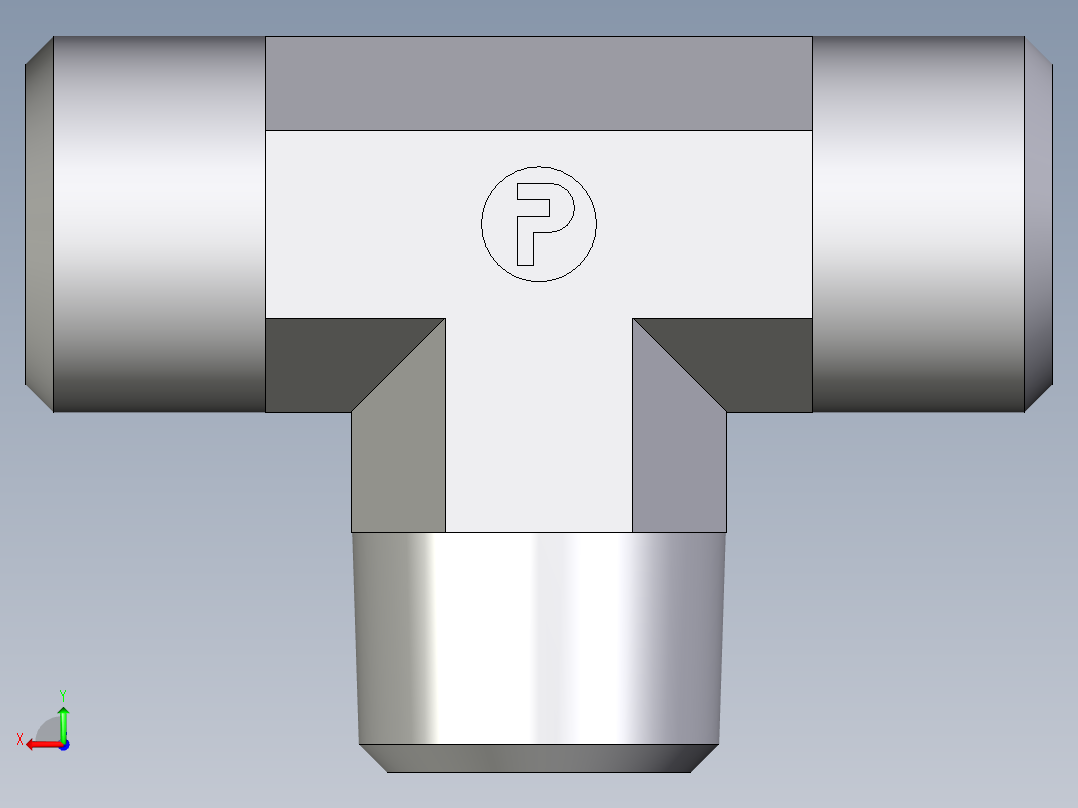 卡套式工业通用硬管接头EO_Male_stud_run_tee_TE14SRCFX后视图