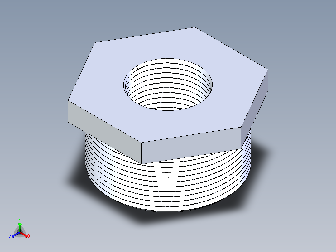聚氯乙烯配件18-Sch80_ReducerBushing_MPTxFPT_839-249_2in x 1in正等轴测图