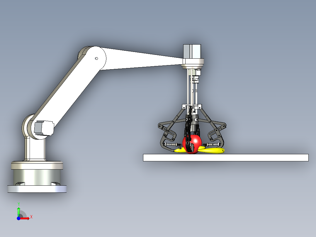 柔性机械手+平台三维模型前视图