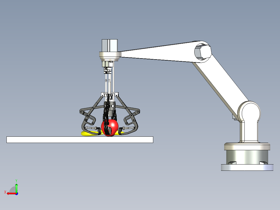 柔性机械手+平台三维模型后视图