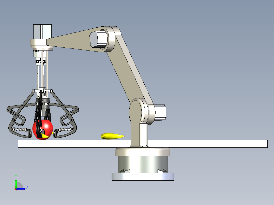 柔性机械手+平台三维模型左视图