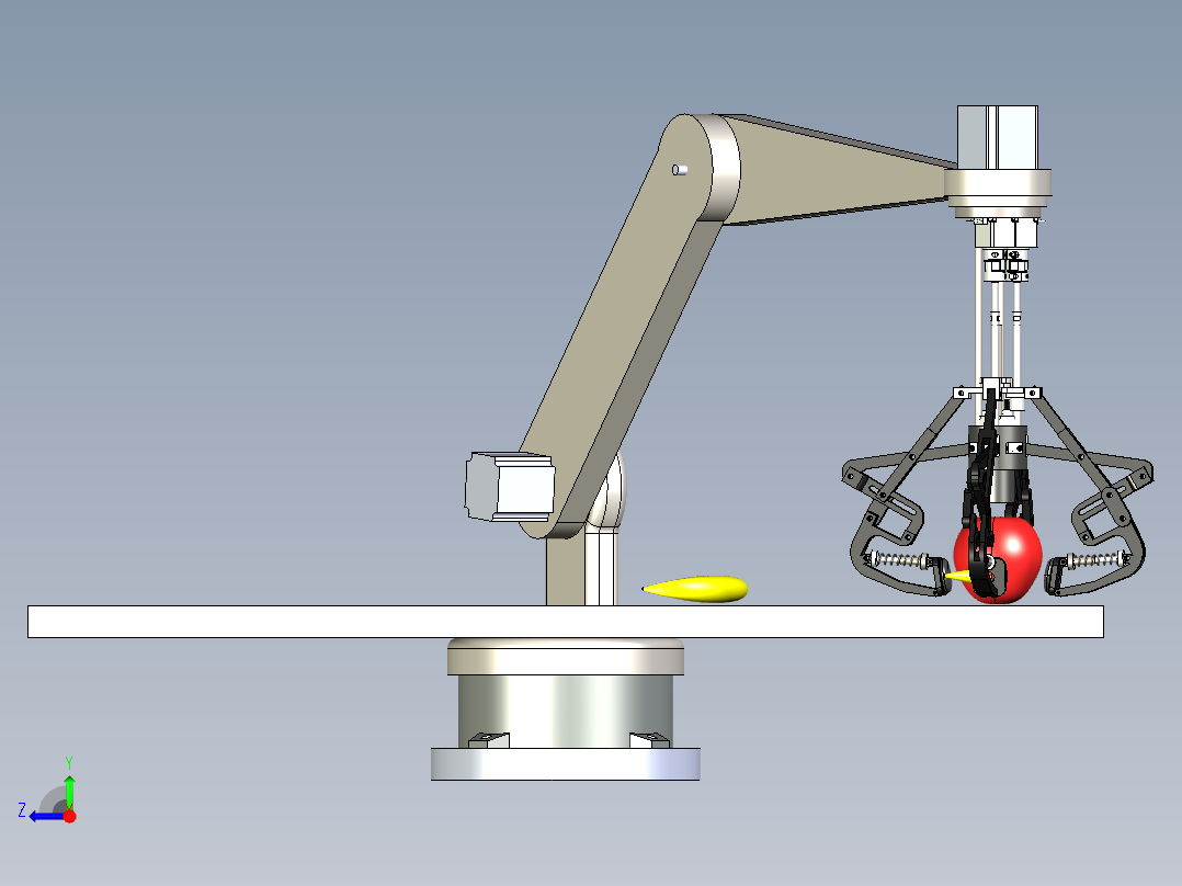 柔性机械手+平台三维模型右视图