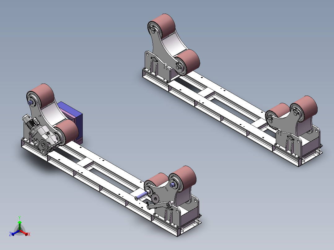 4T-10T焊接滚轮架1495009===150正等轴测图
