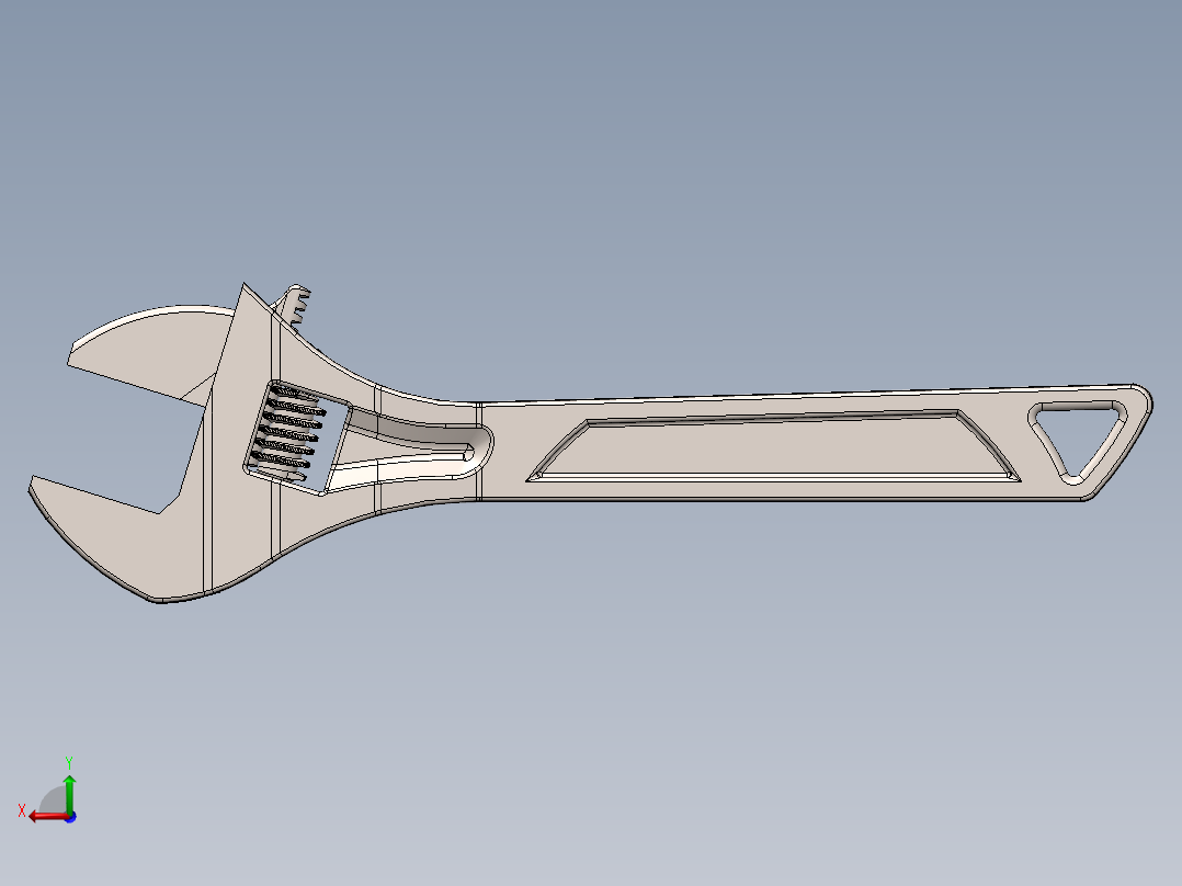 开口扳手后视图