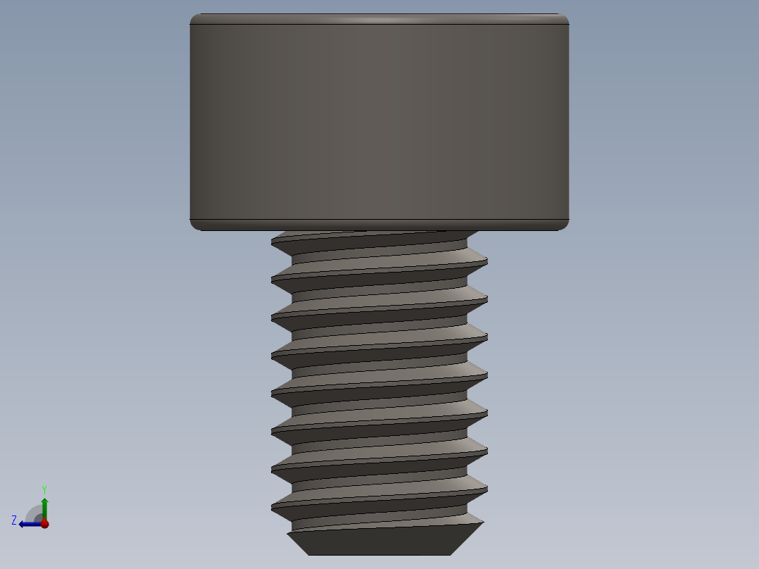 Screw_DIN_912_M4x6F_A2.SLDPRT公制内六角螺钉右视图