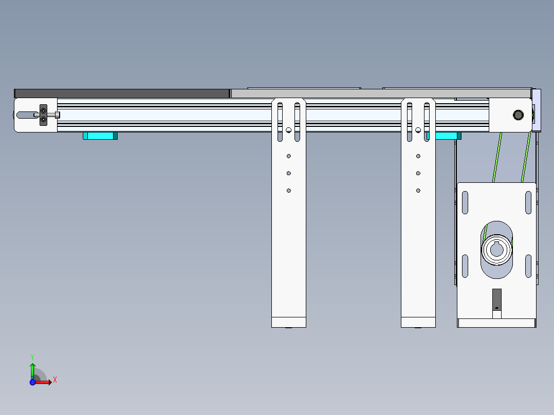 0.6米0.2米皮带传送机构前视图