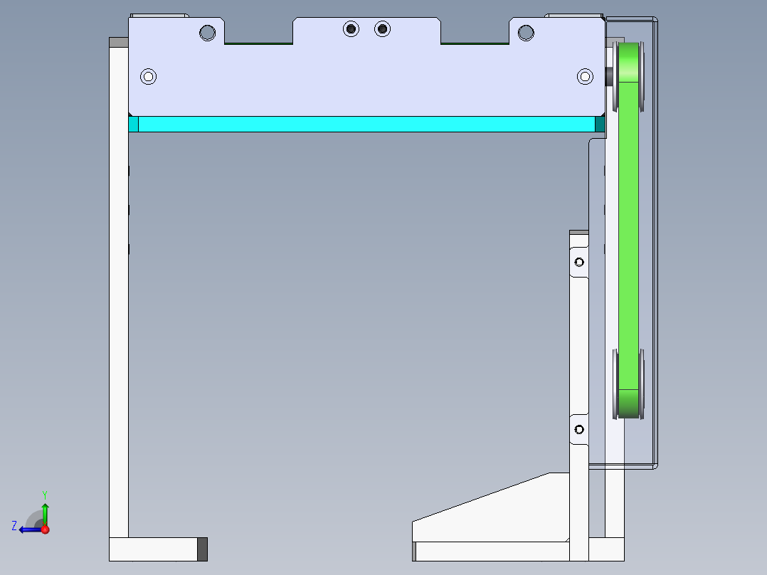0.6米0.2米皮带传送机构右视图