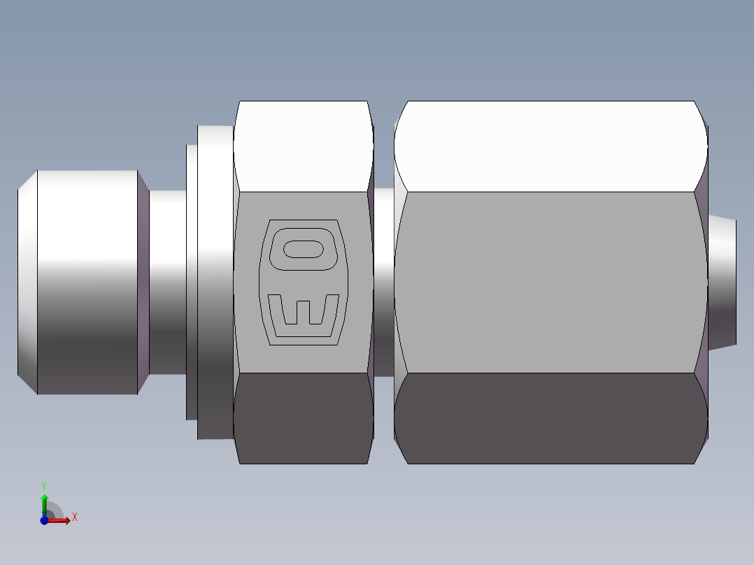 直通公制螺纹组合接头、2MC-10-12WD前视图