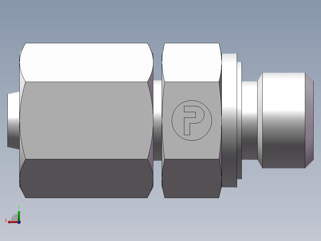 直通公制螺纹组合接头、2MC-10-12WD后视图