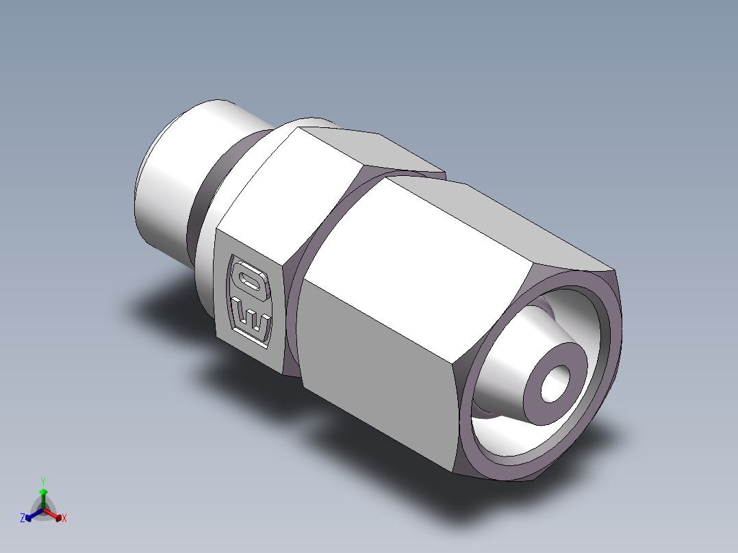 直通公制螺纹组合接头、2MC-10-12WD正等轴测图